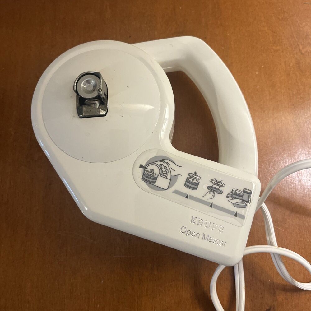 Vintage Krups Open Master Electric Can Opener White Model 404 Handheld Tested